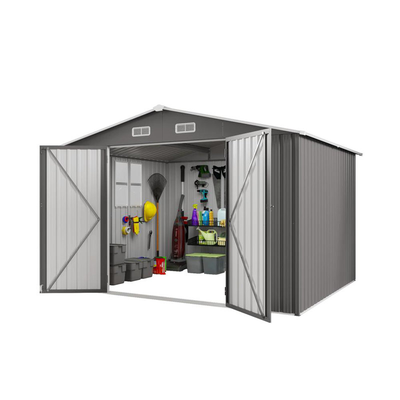 Large Metal Storage Shed, 76.38" H x 115.35" W x 94.09" D