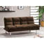 Canapé-lit de futon de style contemporain en microfibre converti en lit avec support supplémentaire pour pieds chromés-26283576