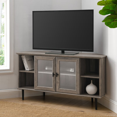 Meuble télé d'angle de 48 po à deux portes pour téléviseur de 55 po ou moins Cochere