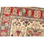 Tapis beige / rouge en laine noué à la main de conception unique 4 pi 10 po x 6 pi 8 po