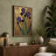 Irises Against Damask Botanical - Wrapped Canvas-1396119208-1396119211