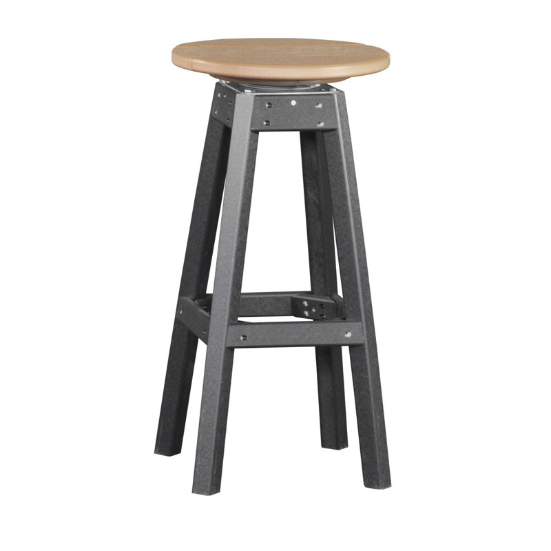 Tabouret de bar de patio 29,75 po Alsfeld, Noir, Cèdre
