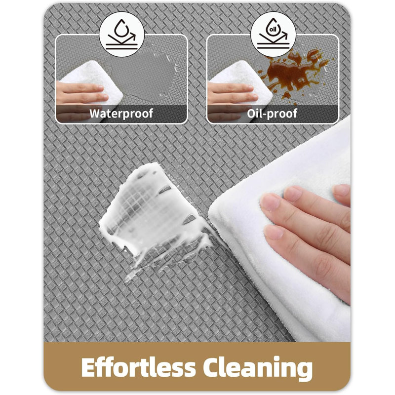 Tapis de cuisine antidérapant Dipson, Gris foncé, Tapis de couloir 2 pi x 5 pi 11 po