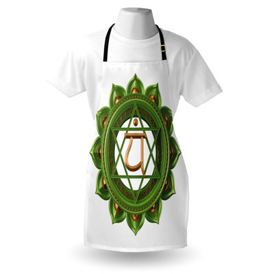 Loel East Urban Home Green Apron Unisex, Glimmer Balance, Adult Size, Green Brown