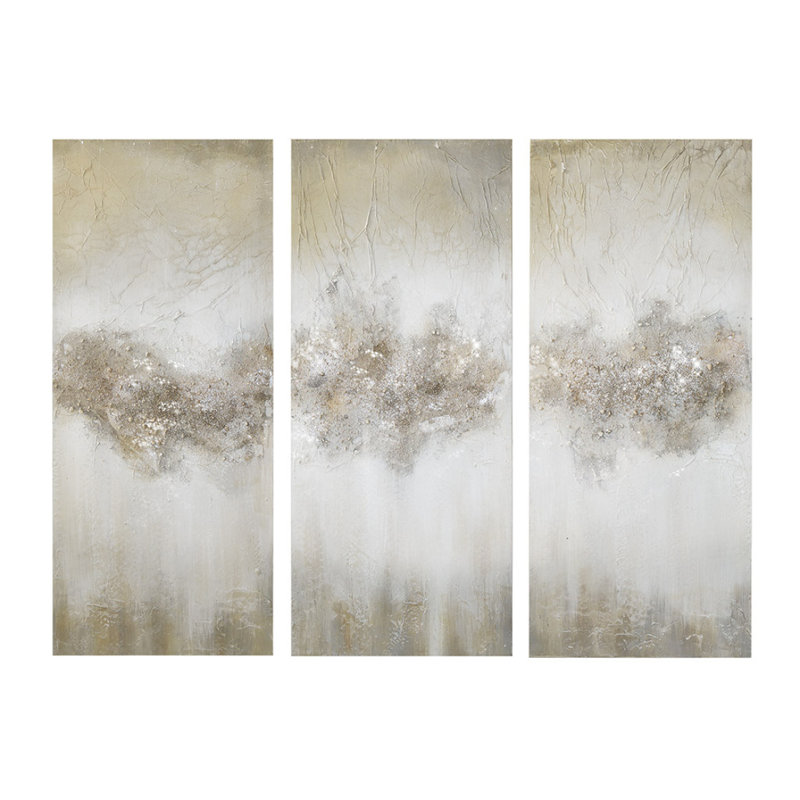 Ensemble d'art mural sur toile 3 pièces, Taupe