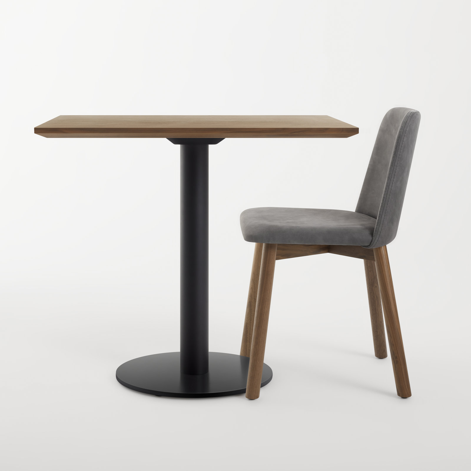 Easy 32'' Dining Table, Walnut, Matte Black