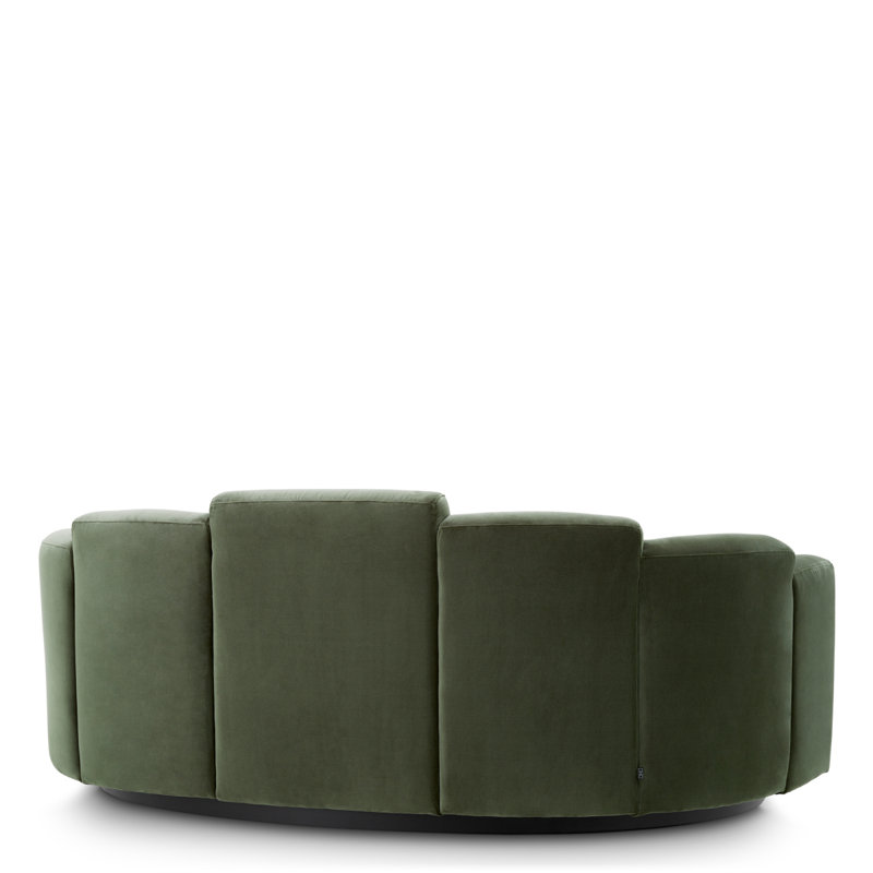 Sofa Marbella Torrin Green Velvet, 28.74" H x 76.38" W x 39.76" D