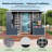 9x9x7 Ft Metal Storage Shed, Dual-zone Tool Shed With Work Area, Reinforced Frame, Gable Roof, Ventilated Design, Dark Grey-125523378