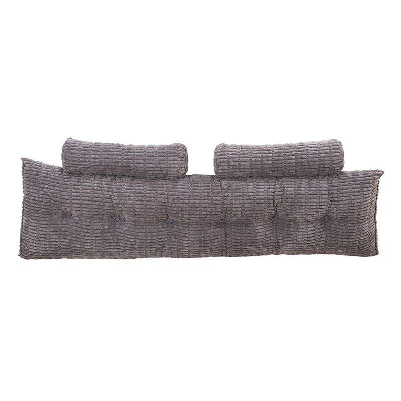 Cotton Grey Rectangular Backrest Back Cushion, Dark Grey