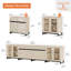 Commode moderne avec tablettes réglables, armoire de rangement 4 en 1 avec portes en verre pour la chambre à coucher-316014935