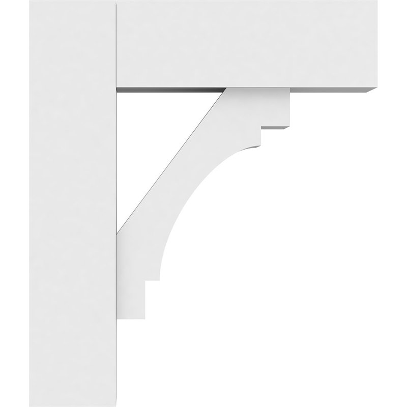 Support standard en PVC de qualité architecturale avec extrémités en bloc, H 14 po x l 3 po x P 12 po