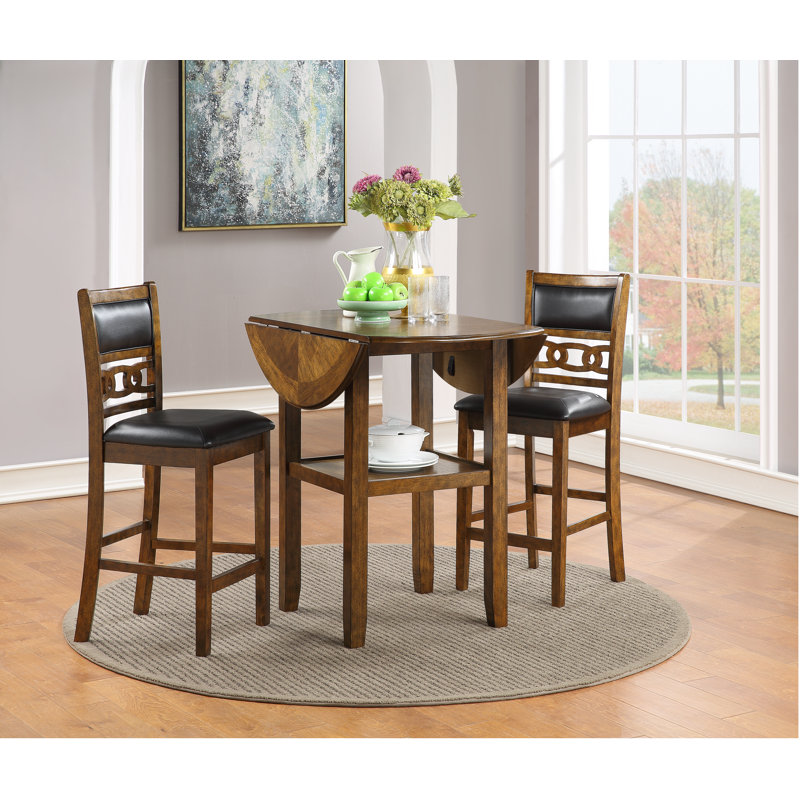 Ziemer 2 - Person Solid Wood Top Four Leg Dining Set, 36" H x 42" L x 42" D, Brown