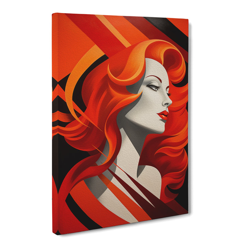 Red Headed Woman Constructivism No.3 - No Frame Print, 50cm H x 35cm W x 3cm D
