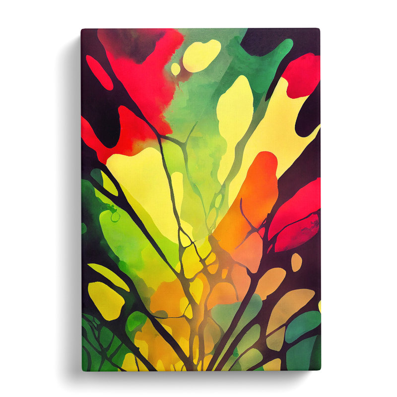 Bright Tree Abstract - Wrapped Canvas Print, 50cm H x 35cm W x 3cm D