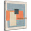 Motif de blocs de couleurs avec décorations murales très larges encadrées orange, bleu et crème (assemblage requis)-105075797