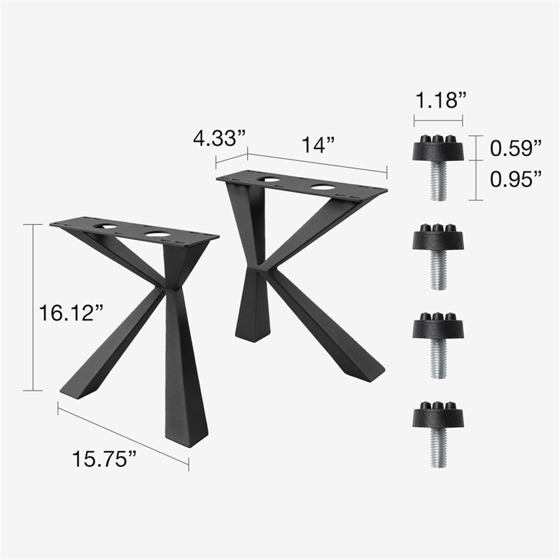 Pieds de table basse en métal Kheops