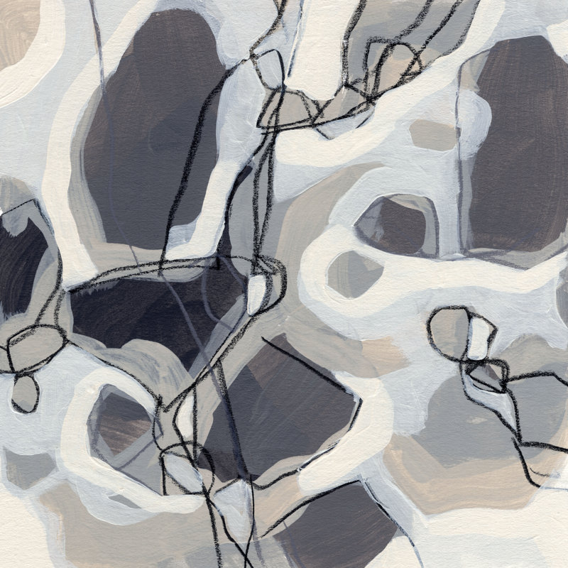 Graphite Swirl I by June Erica Vess - Wrapped Canvas Painting, 51cm H x 51cm W x 3.8cm D