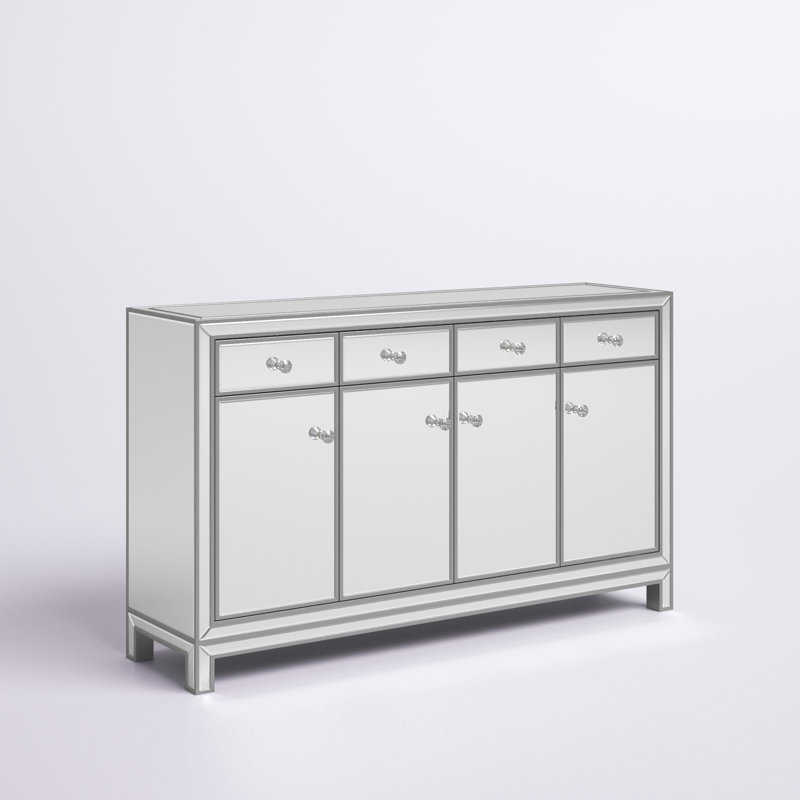 Bronx 3 Drawer Credenza, Silver, 36" H x 60" W x 15.75" D