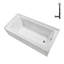 Baignoire en alcôve en acrylique blanc brillant avec drain extérieur 66 po x 32 po Streamline-101699244