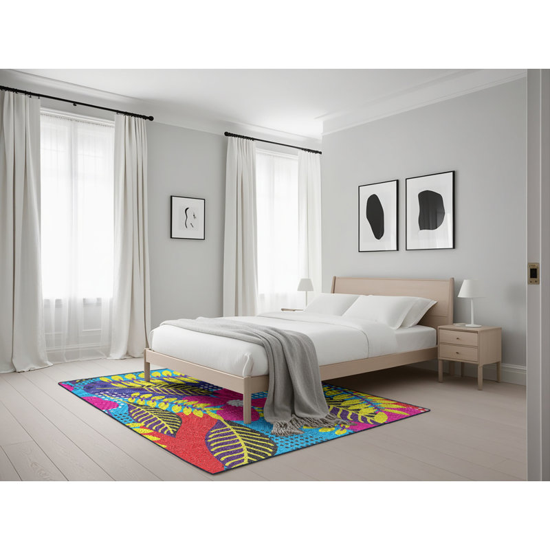 Floral Indoor Rug, Rectangle 5' x 7'