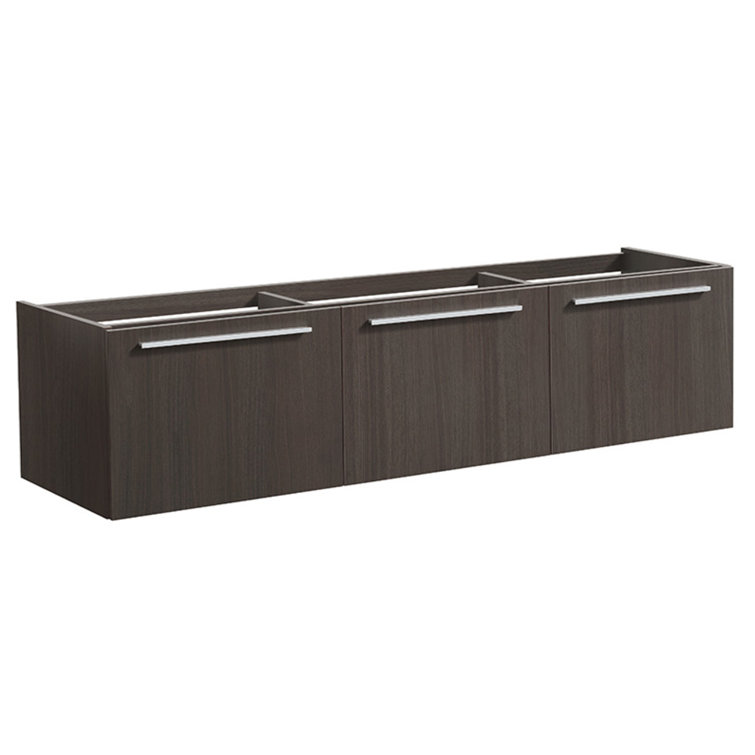 Vista 59" Double Floating Wall-Mounted Vanity Base - Base and Sinks Not Included