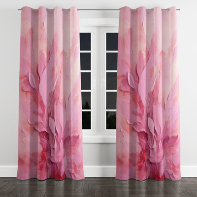 Gold And Pink Minimal Abstract River - Traditional Blackout Grommet Curtain - 1 Panel