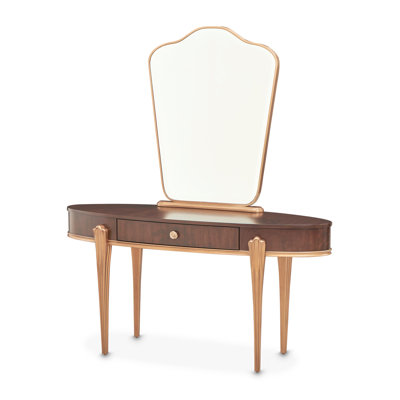  Coiffeuse Camellia avec miroir - Pacane chaude