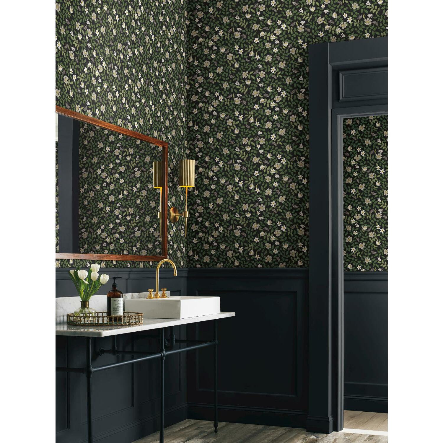 Primrose Self-Adhesive Wallpaper, Off White/Black