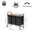 Panier à linge moderne avec table de bout avec cadre en métal noir, panier en tissu amovible, roues pivotantes verrouillables, salle de bain de balcon de chambre à coucher de 31 po x 13 po x 29 po