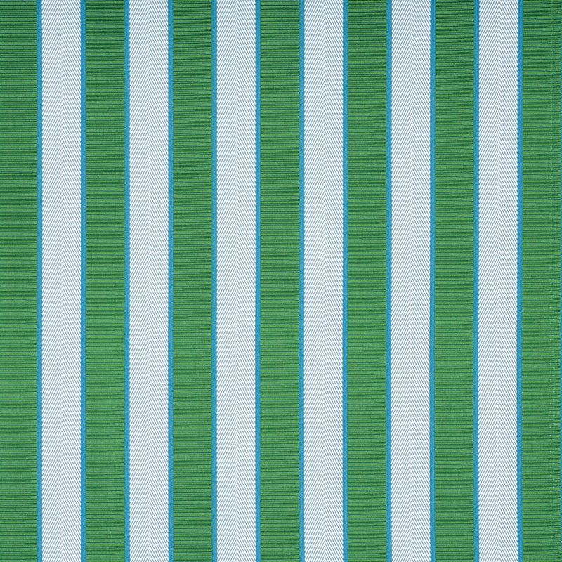 Tissu à rayures Schumacher x Timothy Corrigan, Émeraude