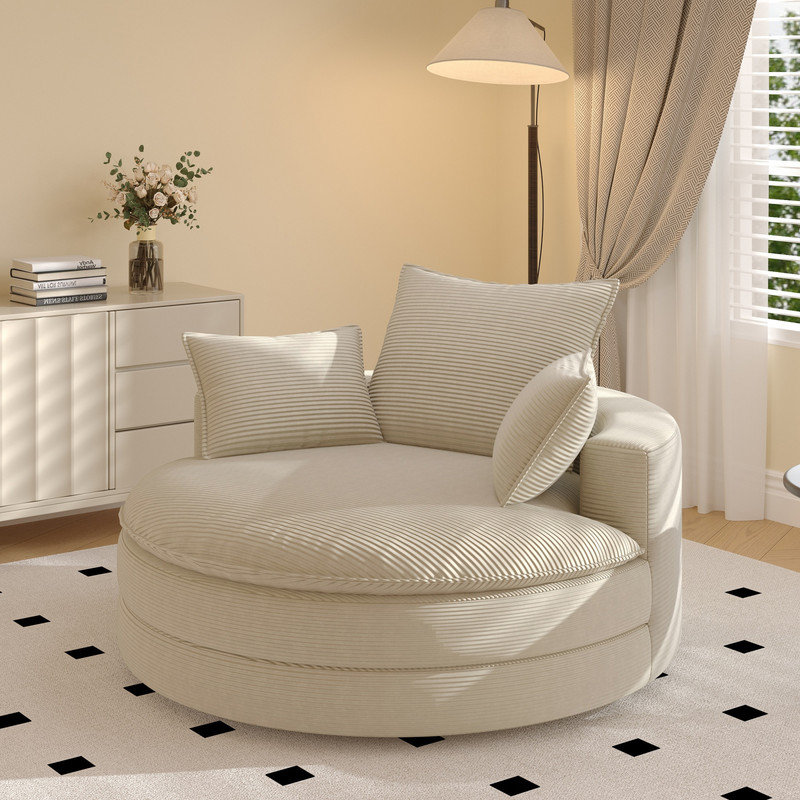 Swivel Accent Chair, Beige