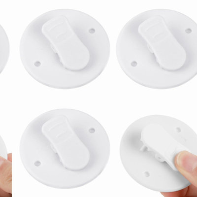 AquaGuard Clear Shower Curtain Clips - Windproof, Self-Adhesive Splash Guard Holders for Bathroom Curtains (4 Pack)