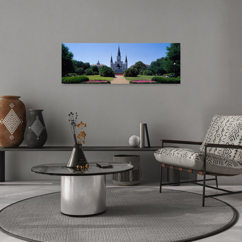 St Louis Cathedral Jackson Square New Orleans LA USA by James Schwabel - Wrapped Canvas Panoramic Print