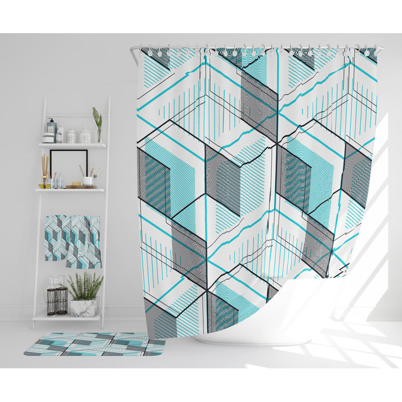 Navika Polyester Shower Curtain Set