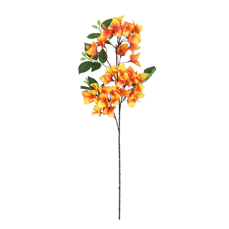 Artificial Bougainvillea Flower Stem Spray, Jaune orange