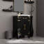 18 po P Meuble-lavabo simple en chêne noir de 20 W, comptoir en acrylique, miroir, largeur de rangement et de fermeture en douceur, comptoir, capacité fermée