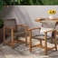 Acacia Wood and Rattan Dining Chairs Set for Outdoor Durability
