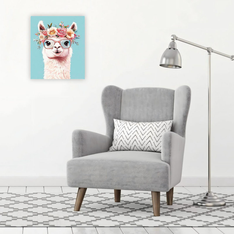 Art mural sur toile lama fantaisiste 20 po x 24 po
