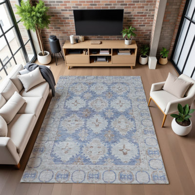 Premium Machine Washable Lubbers AMF1760 Border Rug
