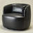 Sydney 100% Genuine Leather Swivel Barrel Armchair-432574130