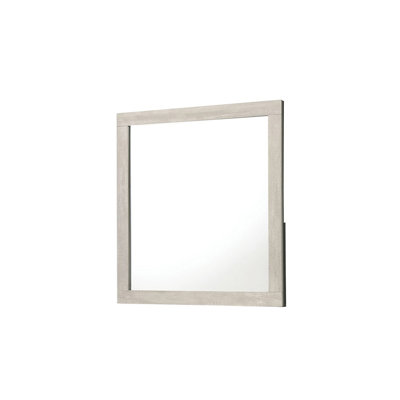 36.1"W Contemporary Mirror, Light Gray