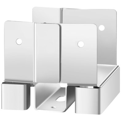 Base de poteau 4 x 4, ancrage de poteau en béton de 3,53 x 3,56 pouces / 89,6 x 90,5 mm de taille intérieure, supports de poteaux en acier au carbone zingué robustes avec une élévation de 1 pouce, pour les patios en béton Pergolas