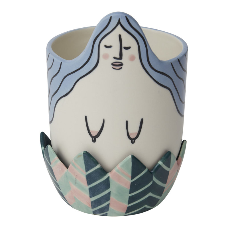 Pot à fleur en céramique Carling, H 6 po x l 4 po x P 4 po