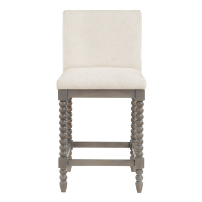 Lippold Upholstered Counter Stool with Solid Wood Frame