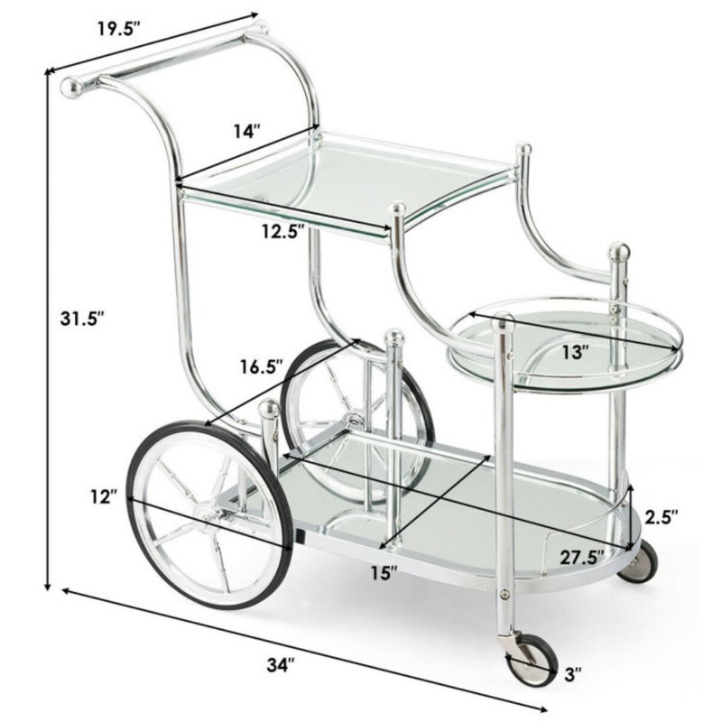 Nishant Metal Bar Cart