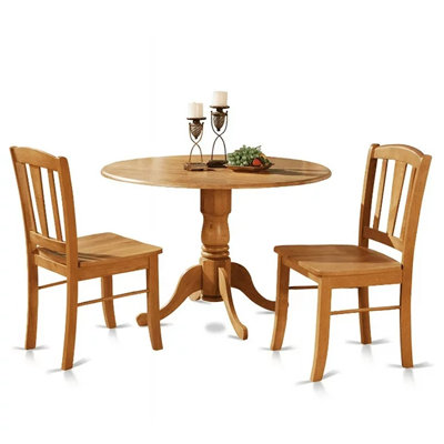 Natural Oak Finish Solid Wood Top - Dining Room Set