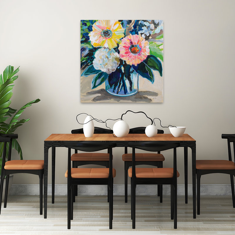 My Treasure, art floral contemporain, H 32 po x l 32 po