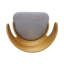 2 tabourets de bar de style Mid-Century, tissu gris, bois d'hévéa, hauteur de 41 po, coussin en tissu,