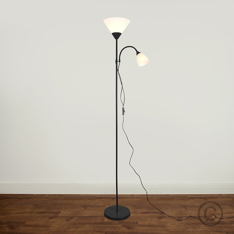 Hatton 180cm Torchiere Floor Lamp, Black