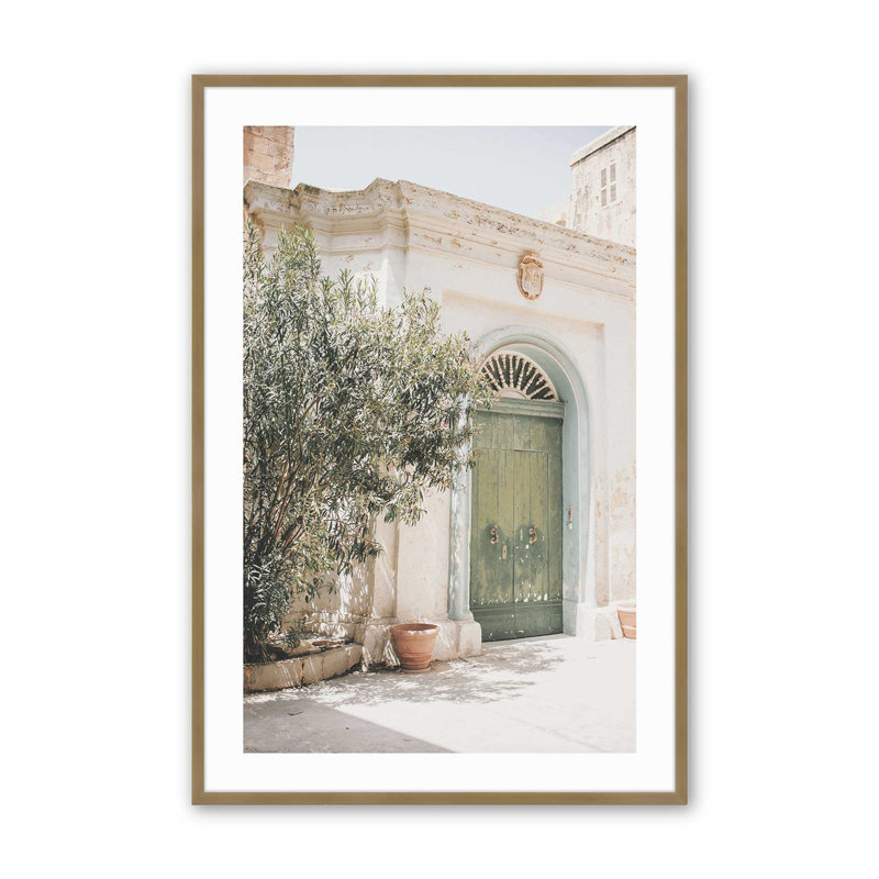 Secret Garden Gate Print, Brushed Gold Framed, 37.25" H x 25.25" W x 1.25" D